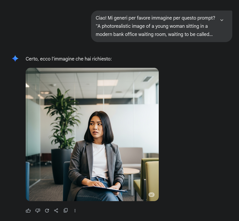 Prima immagine generata da Gemini